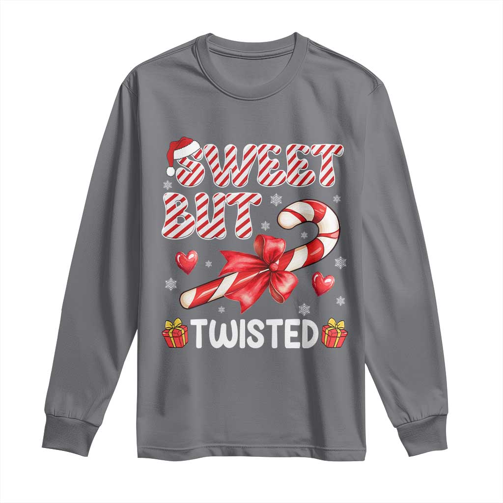 Funny Christmas Long Sleeve Shirt Sweet But Twisted Candy Cane Xmas Holiday