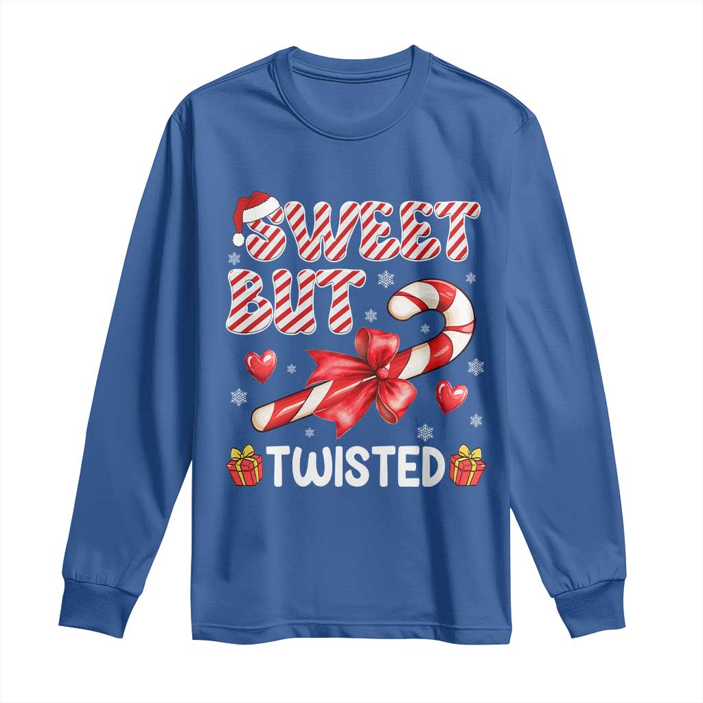 Funny Christmas Long Sleeve Shirt Sweet But Twisted Candy Cane Xmas Holiday