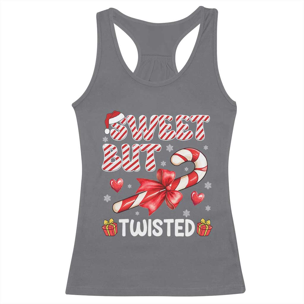 Funny Christmas Racerback Tank Top Sweet But Twisted Candy Cane Xmas Holiday