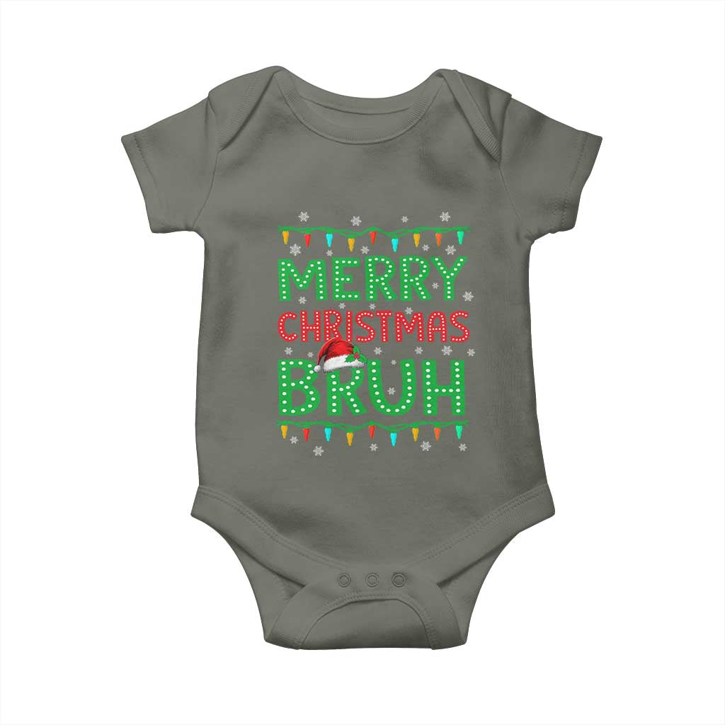 Merry Christmas Bruh Baby Onesie Meme Funny Saying Bro Greeting