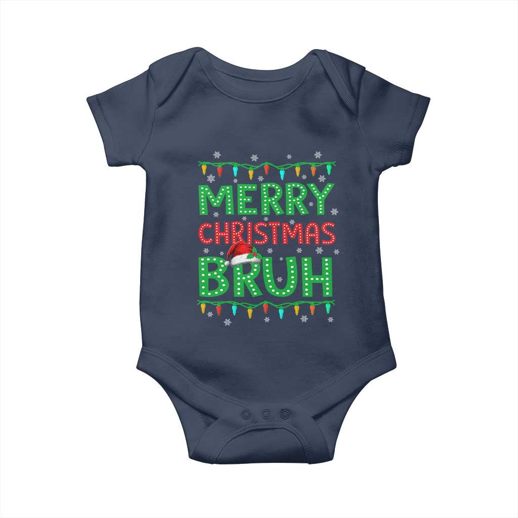 Merry Christmas Bruh Baby Onesie Meme Funny Saying Bro Greeting