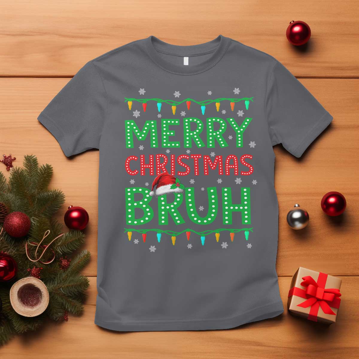 Merry Christmas Bruh T Shirt Meme Funny Saying Bro Greeting - Wonder Print Shop