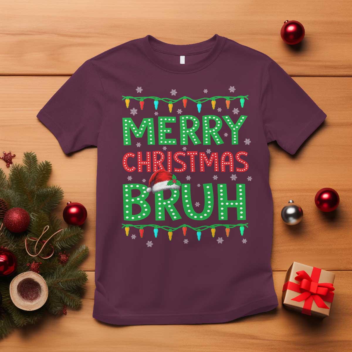 Merry Christmas Bruh T Shirt Meme Funny Saying Bro Greeting - Wonder Print Shop