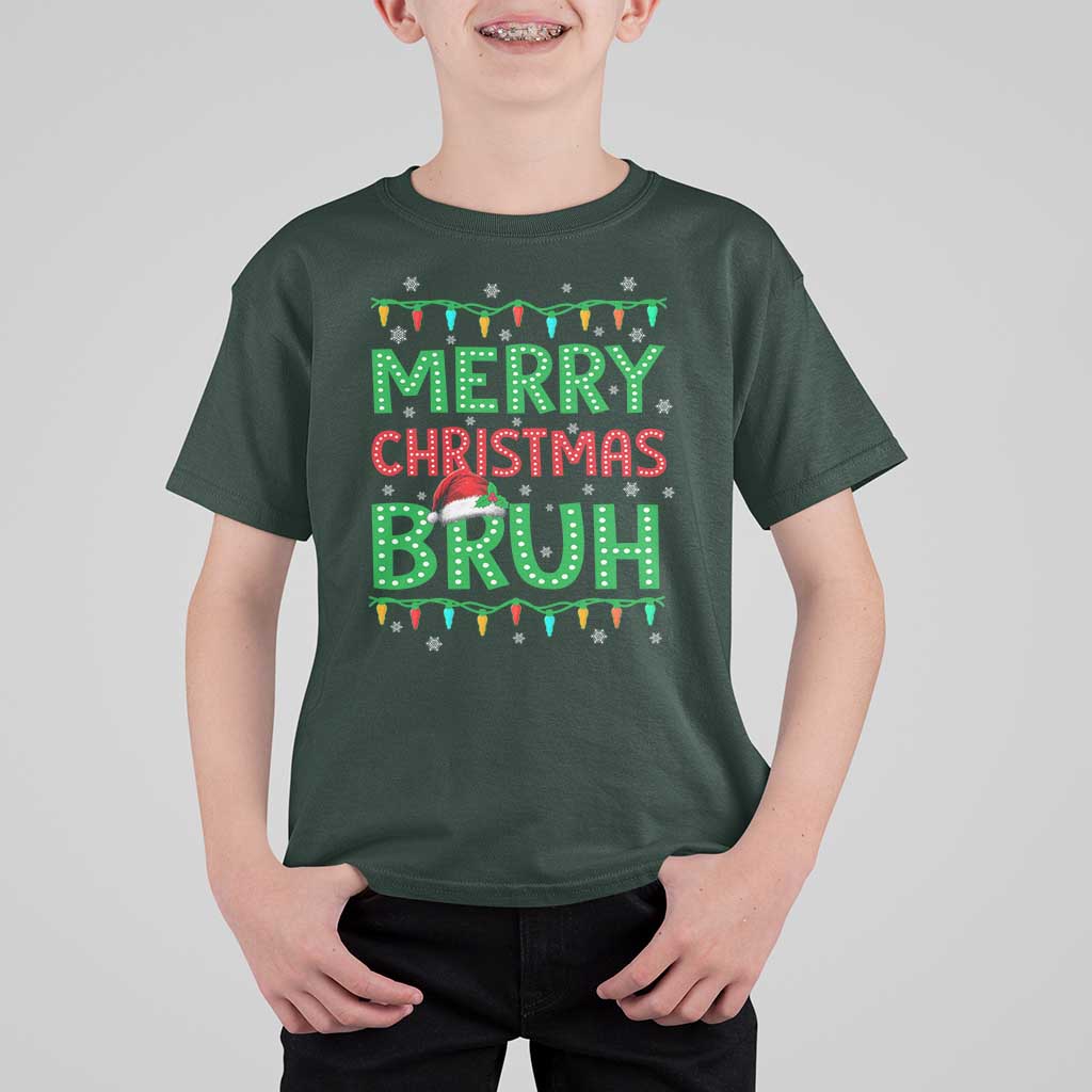 Merry Christmas Bruh T Shirt For Kid Meme Funny Saying Bro Greeting - Wonder Print Shop