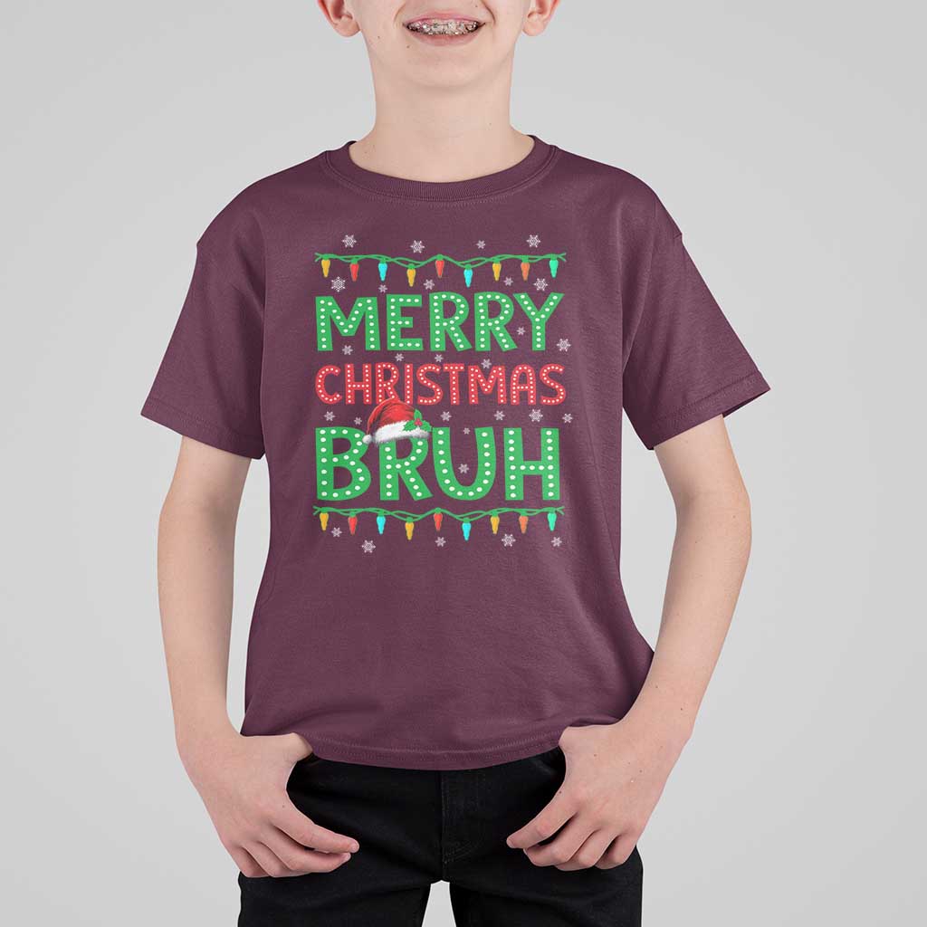 Merry Christmas Bruh T Shirt For Kid Meme Funny Saying Bro Greeting - Wonder Print Shop