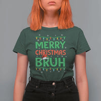 Merry Christmas Bruh T Shirt For Women Meme Funny Saying Bro Greeting - Wonder Print Shop