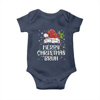 Merry Christmas Bruh Baby Onesie Funny Saying Santa Claus Christmas Lights Pajama