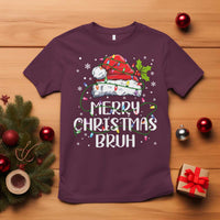 Merry Christmas Bruh T Shirt Funny Saying Santa Claus Christmas Lights Pajama - Wonder Print Shop