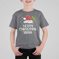 Merry Christmas Bruh T Shirt For Kid Funny Saying Santa Claus Christmas Lights Pajama - Wonder Print Shop