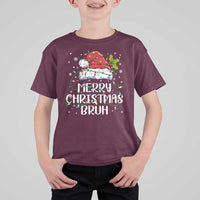 Merry Christmas Bruh T Shirt For Kid Funny Saying Santa Claus Christmas Lights Pajama - Wonder Print Shop