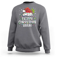 Merry Christmas Bruh Sweatshirt Funny Saying Santa Claus Christmas Lights Pajama - Wonder Print Shop