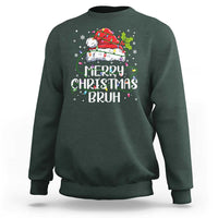 Merry Christmas Bruh Sweatshirt Funny Saying Santa Claus Christmas Lights Pajama - Wonder Print Shop
