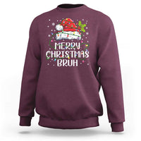 Merry Christmas Bruh Sweatshirt Funny Saying Santa Claus Christmas Lights Pajama - Wonder Print Shop