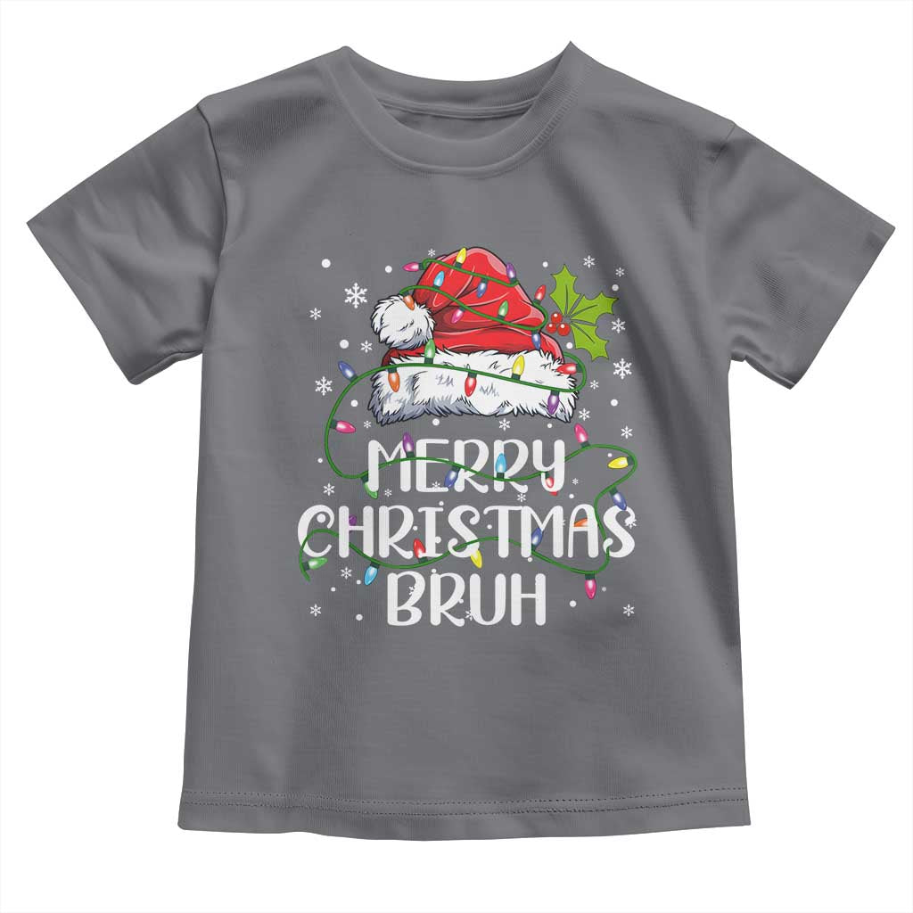 Merry Christmas Bruh Toddler T Shirt Funny Saying Santa Claus Christmas Lights Pajama