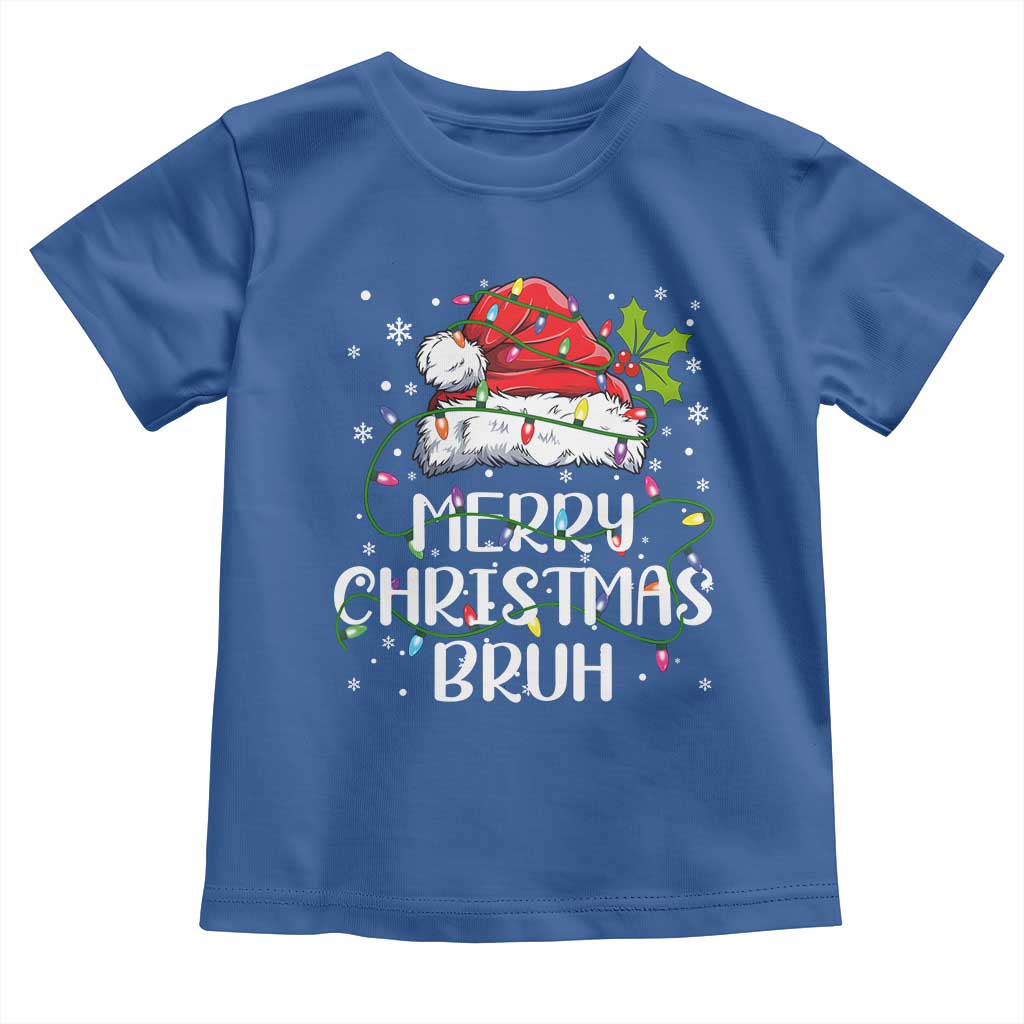 Merry Christmas Bruh Toddler T Shirt Funny Saying Santa Claus Christmas Lights Pajama