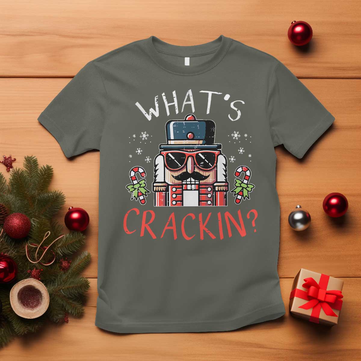 Christmas Nutcracker T Shirt Whats Crackin Funny Xmas - Wonder Print Shop