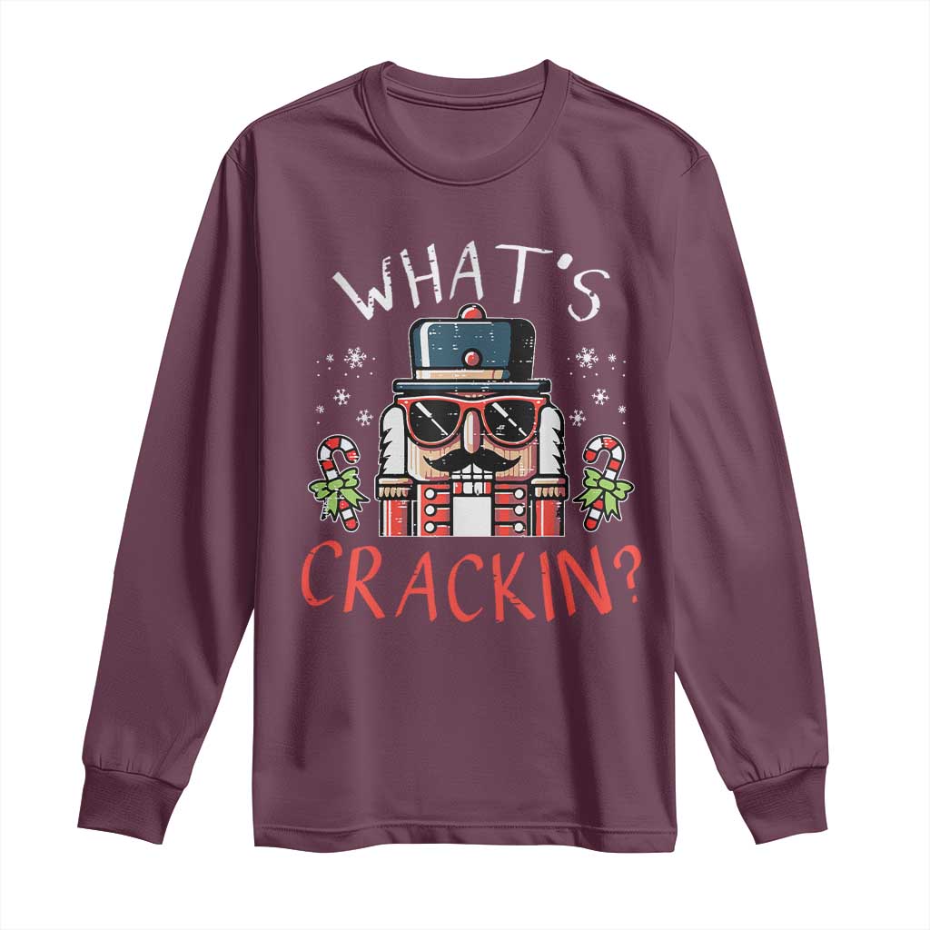 Christmas Nutcracker Long Sleeve Shirt Whats Crackin Funny Xmas