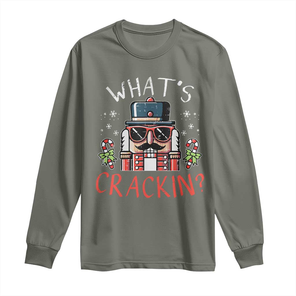 Christmas Nutcracker Long Sleeve Shirt Whats Crackin Funny Xmas