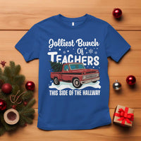Teacher Christmas T Shirt Vintage Jolliest Bunch Of Teachers This Side Of The Hallway - Wonder Print Shop