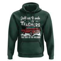Teacher Christmas Hoodie Vintage Jolliest Bunch Of Teachers This Side Of The Hallway