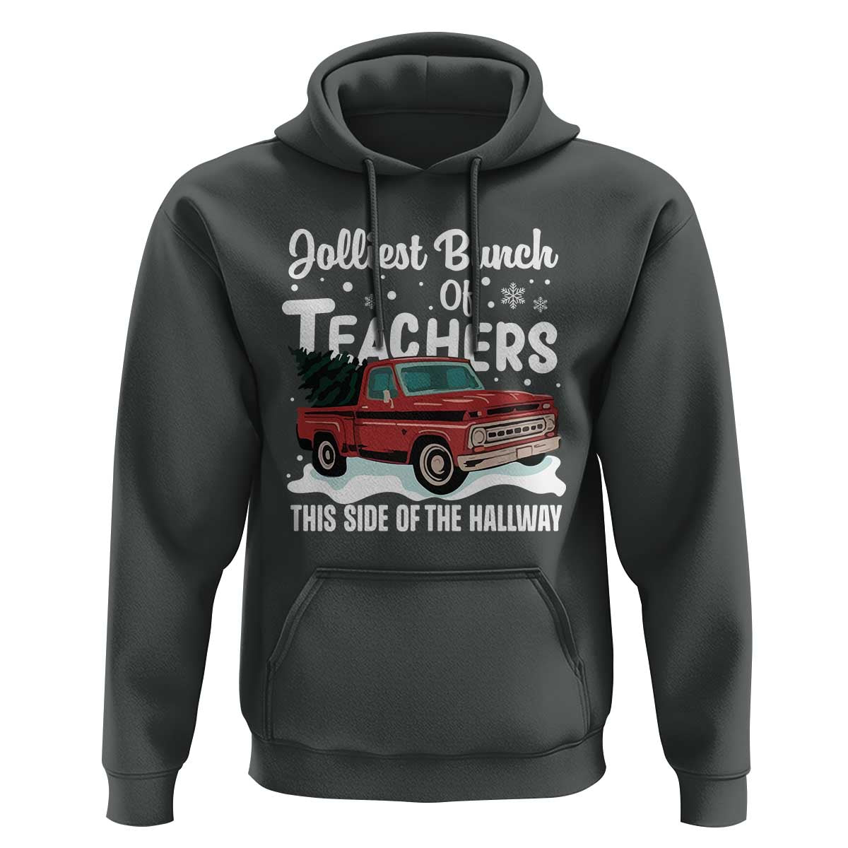 Teacher Christmas Hoodie Vintage Jolliest Bunch Of Teachers This Side Of The Hallway
