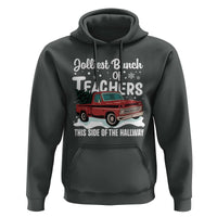Teacher Christmas Hoodie Vintage Jolliest Bunch Of Teachers This Side Of The Hallway