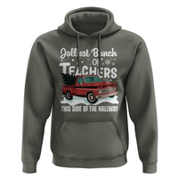 Teacher Christmas Hoodie Vintage Jolliest Bunch Of Teachers This Side Of The Hallway