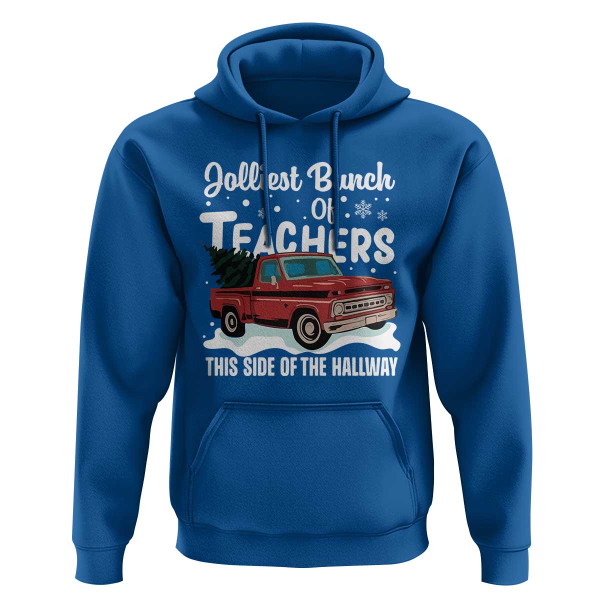 Teacher Christmas Hoodie Vintage Jolliest Bunch Of Teachers This Side Of The Hallway
