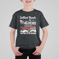 Teacher Christmas T Shirt For Kid Vintage Jolliest Bunch Of Teachers This Side Of The Hallway - Wonder Print Shop