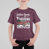 Teacher Christmas T Shirt For Kid Vintage Jolliest Bunch Of Teachers This Side Of The Hallway - Wonder Print Shop