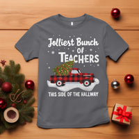 Teacher Christmas T Shirt Jolliest Bunch Of Teachers This Side Of The Hallway - Wonder Print Shop