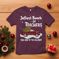 Teacher Christmas T Shirt Jolliest Bunch Of Teachers This Side Of The Hallway - Wonder Print Shop