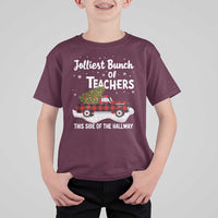 Teacher Christmas T Shirt For Kid Jolliest Bunch Of Teachers This Side Of The Hallway - Wonder Print Shop