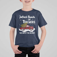 Teacher Christmas T Shirt For Kid Jolliest Bunch Of Teachers This Side Of The Hallway - Wonder Print Shop