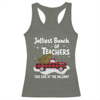 Teacher Christmas Racerback Tank Top Jolliest Bunch Of Teachers This Side Of The Hallway