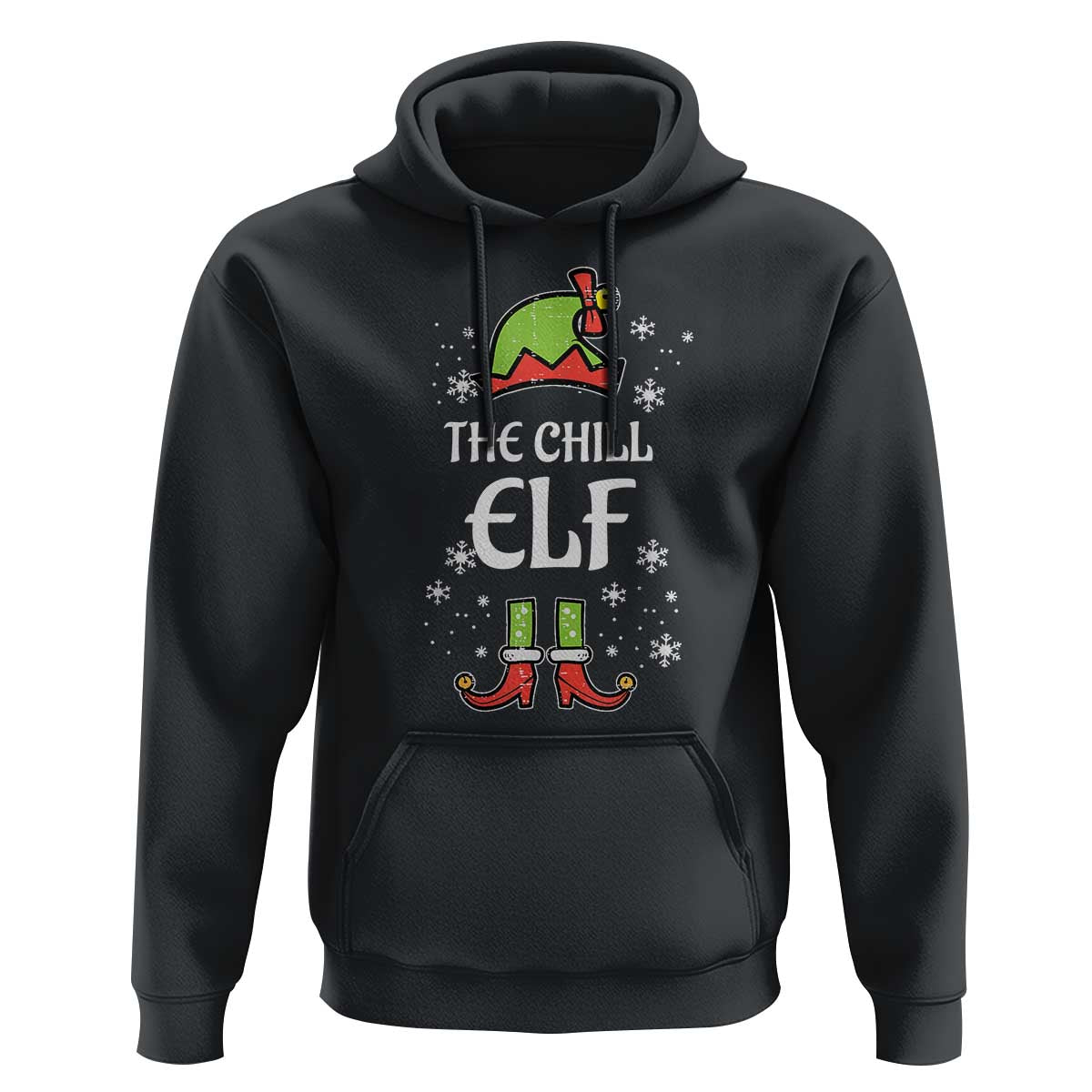 Funny Christmas Chill Guy Hoodie The Chill Elf Meme Xmas Family Match
