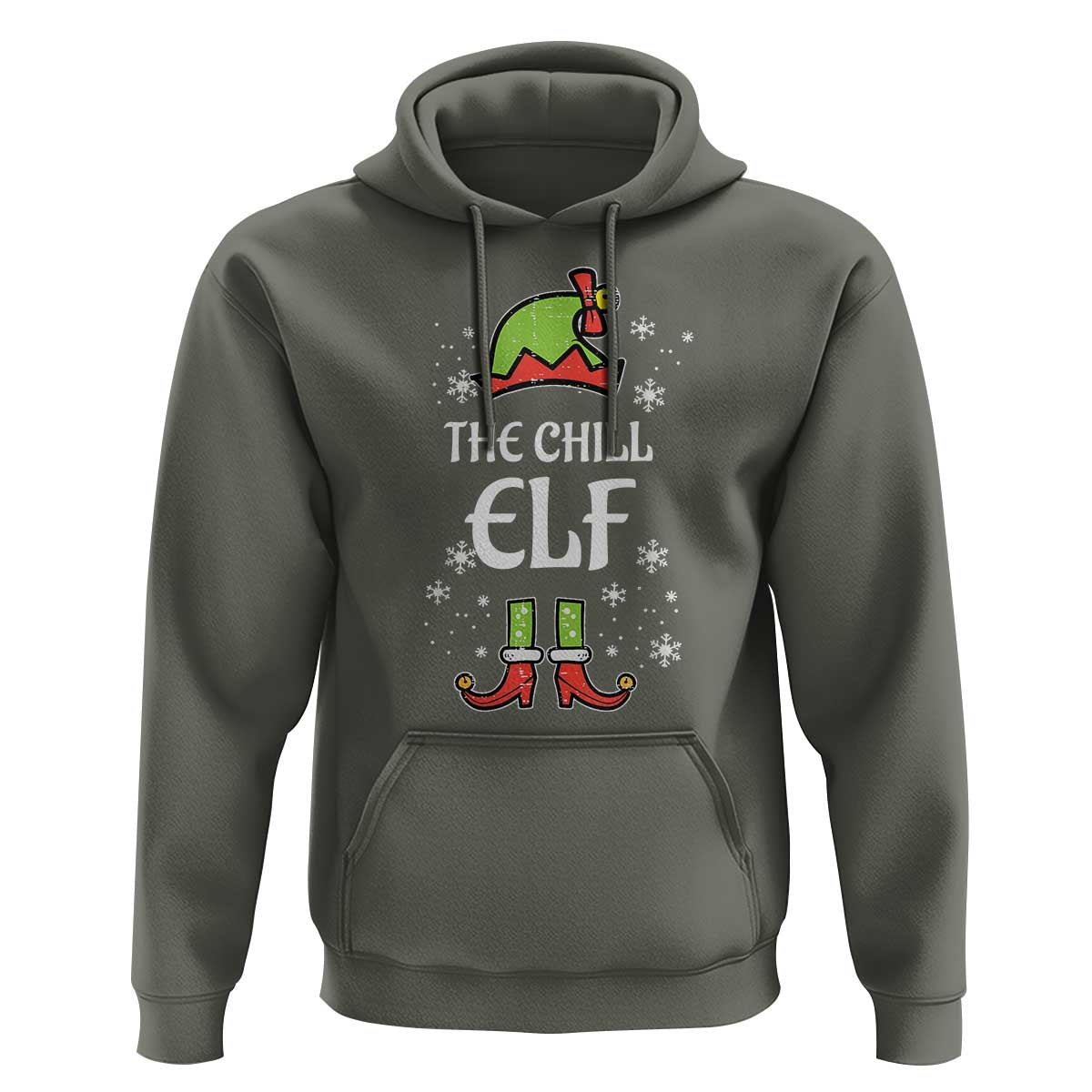 Funny Christmas Chill Guy Hoodie The Chill Elf Meme Xmas Family Match