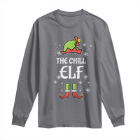 Funny Christmas Chill Guy Long Sleeve Shirt The Chill Elf Meme Xmas Family Match