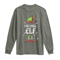 Funny Christmas Chill Guy Long Sleeve Shirt The Chill Elf Meme Xmas Family Match