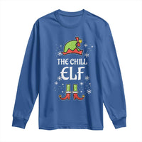 Funny Christmas Chill Guy Long Sleeve Shirt The Chill Elf Meme Xmas Family Match