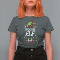 Funny Christmas Chill Guy T Shirt For Women The Chill Elf Meme Xmas Family Match - Wonder Print Shop