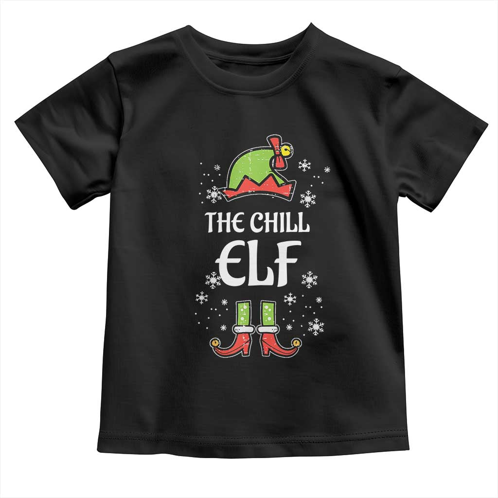 Funny Christmas Chill Guy Toddler T Shirt The Chill Elf Meme Xmas Family Match