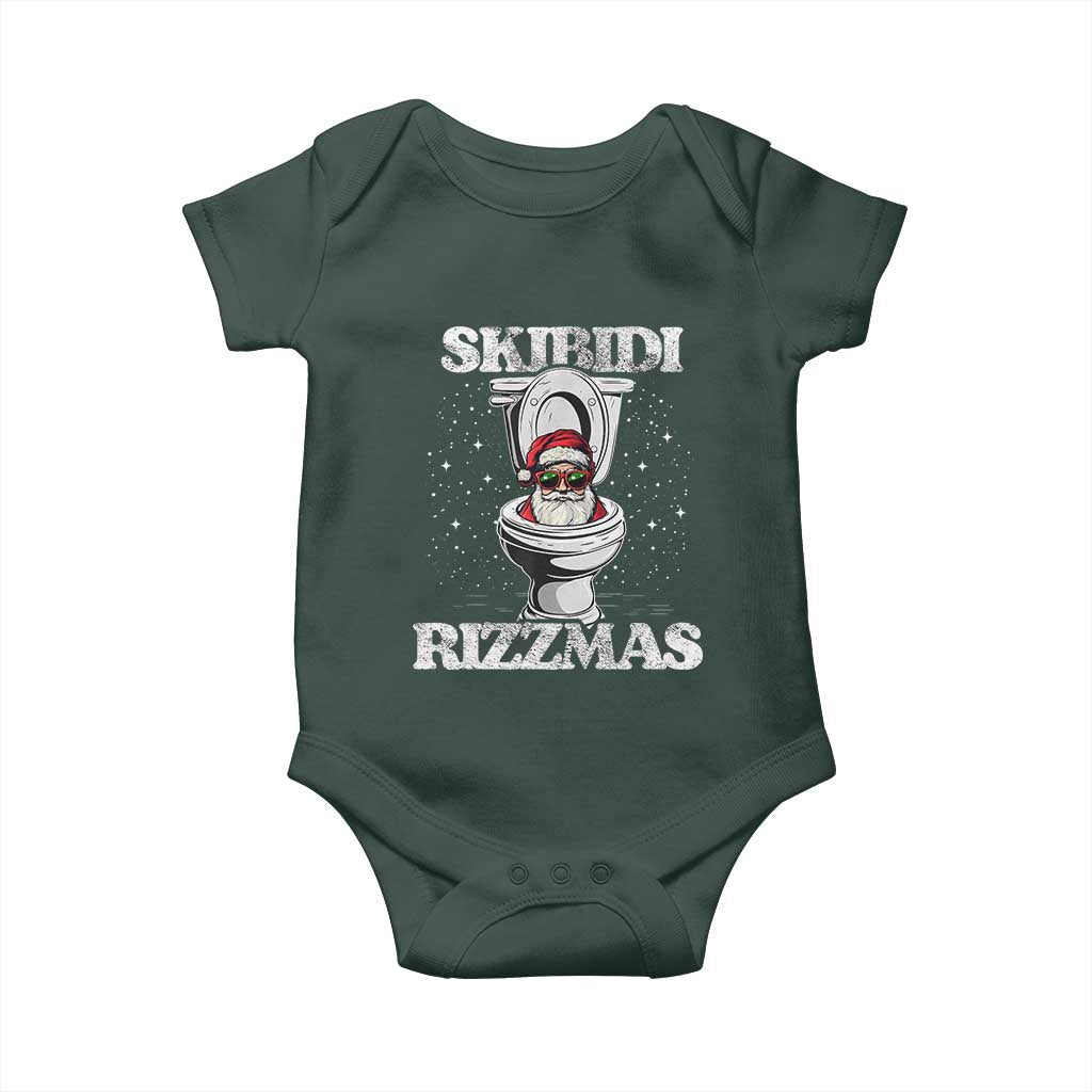 Funny Christmas Baby Onesie Skibidi Rizzmas Rizz Santa Toilet Kid Cool