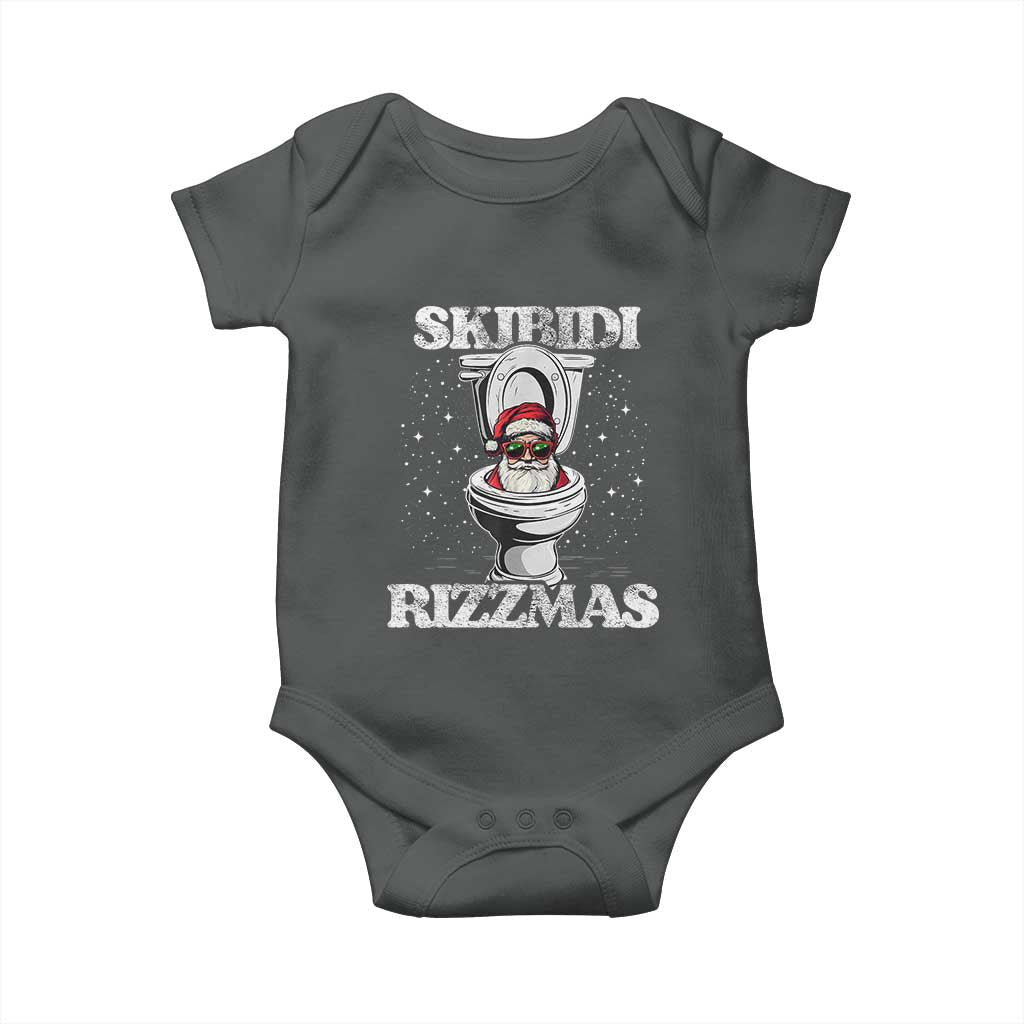 Funny Christmas Baby Onesie Skibidi Rizzmas Rizz Santa Toilet Kid Cool