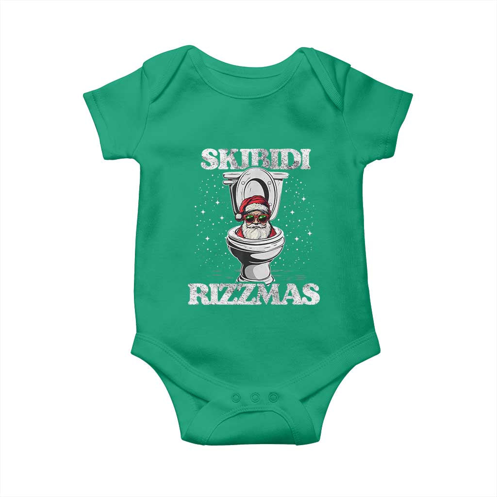 Funny Christmas Baby Onesie Skibidi Rizzmas Rizz Santa Toilet Kid Cool