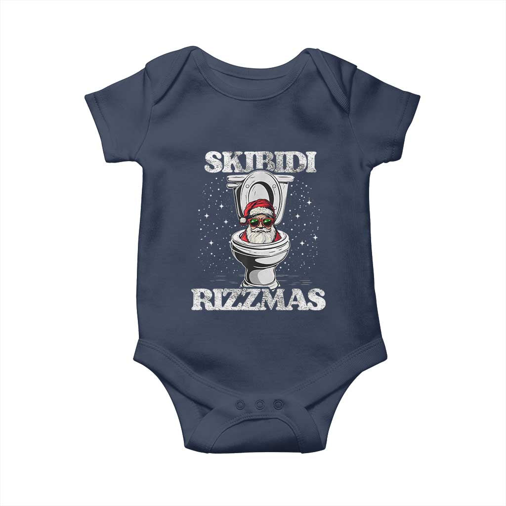Funny Christmas Baby Onesie Skibidi Rizzmas Rizz Santa Toilet Kid Cool