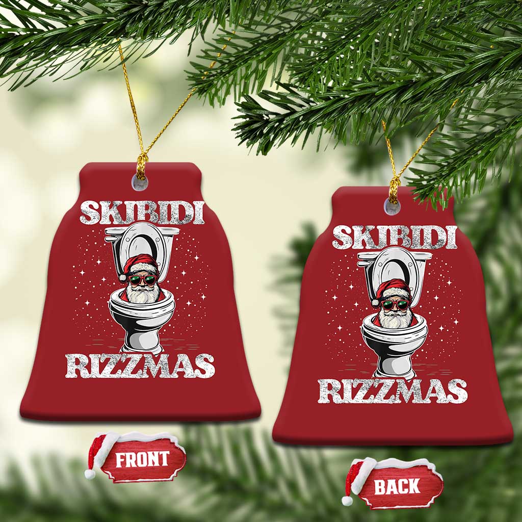 Funny Christmas Ornament Skibidi Rizzmas Rizz Santa Toilet Kid Cool - Wonder Print Shop