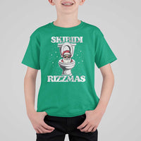 Funny Christmas T Shirt For Kid Skibidi Rizzmas Rizz Santa Toilet Kid Cool - Wonder Print Shop