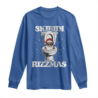 Funny Christmas Long Sleeve Shirt Skibidi Rizzmas Rizz Santa Toilet Kid Cool