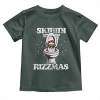 Funny Christmas Toddler T Shirt Skibidi Rizzmas Rizz Santa Toilet Kid Cool